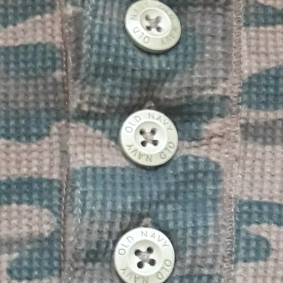 Retro Old Navy Camo Thermal Long Sleeve Henley Shirt - Men's Large Camo Shirt - Picture 6 of 12